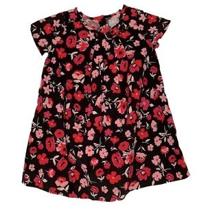 Gap Baby(3yrs) Black and Pink Poppy Corduroy Short Sleeve Dress - Size 3T